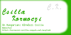 csilla kormoczi business card